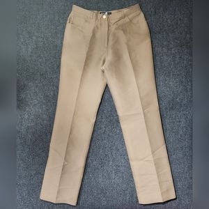 Salvatore Ferragamo Tan Wool Crepe Cigarette Women's Pants Sz.10